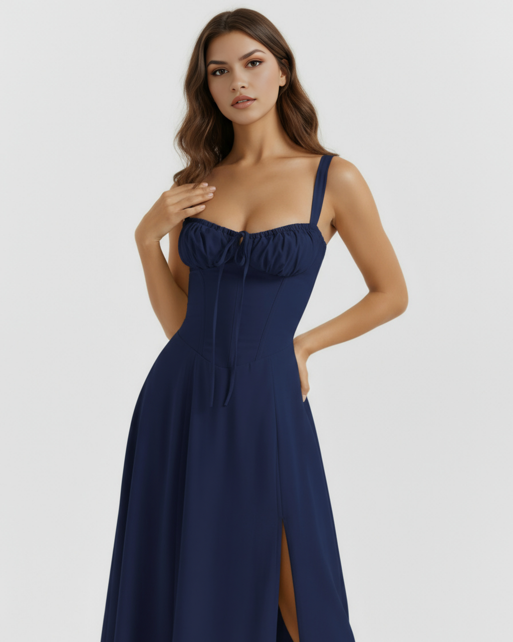 Aurora Midi Dress in dark blue