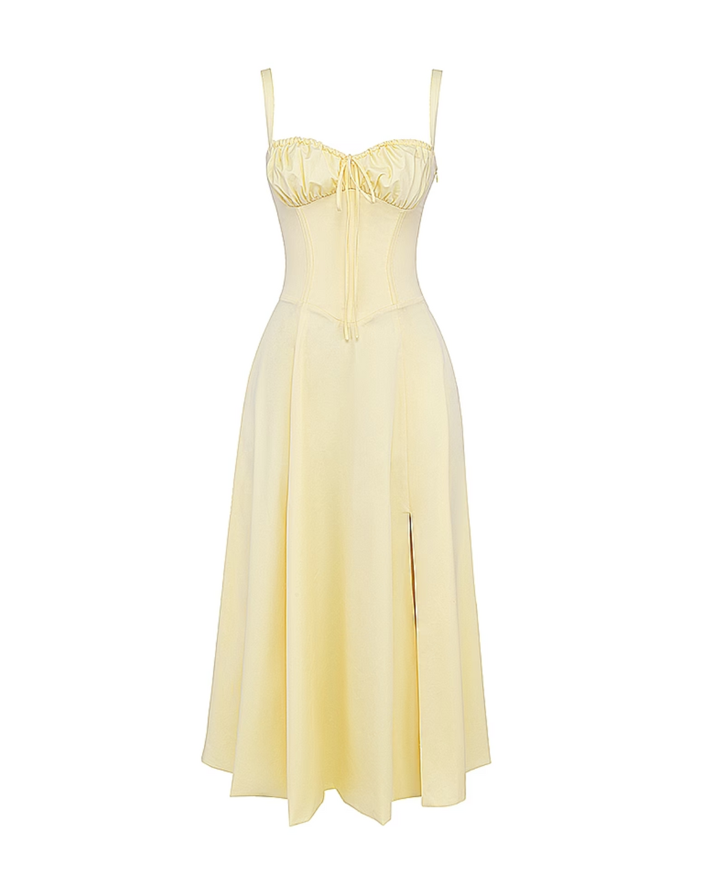 Aurora Midi Dress in light yellow