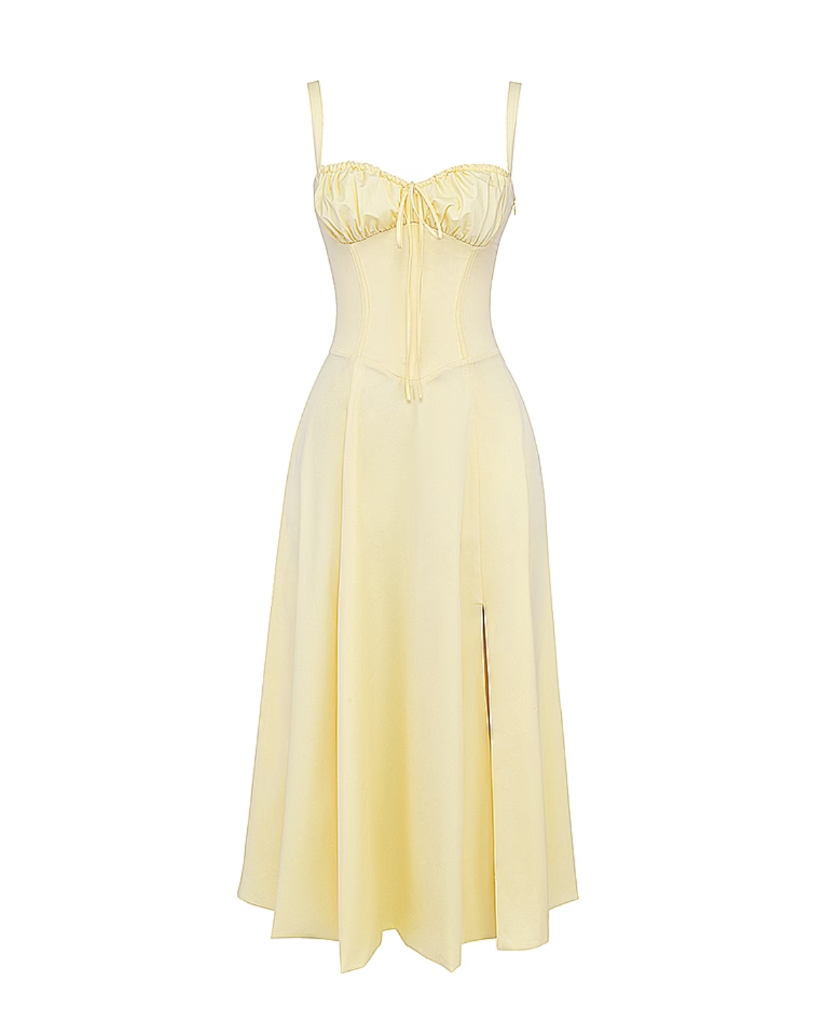 Aurora Midi Dress in light yellow