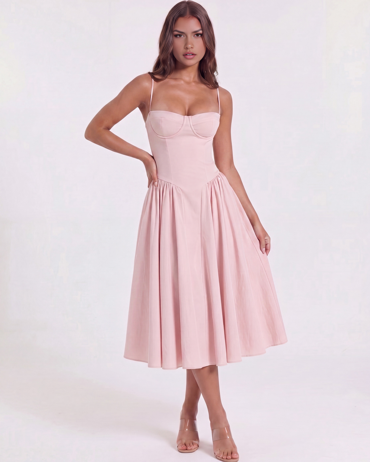 Francesca Midi Dress in light pink