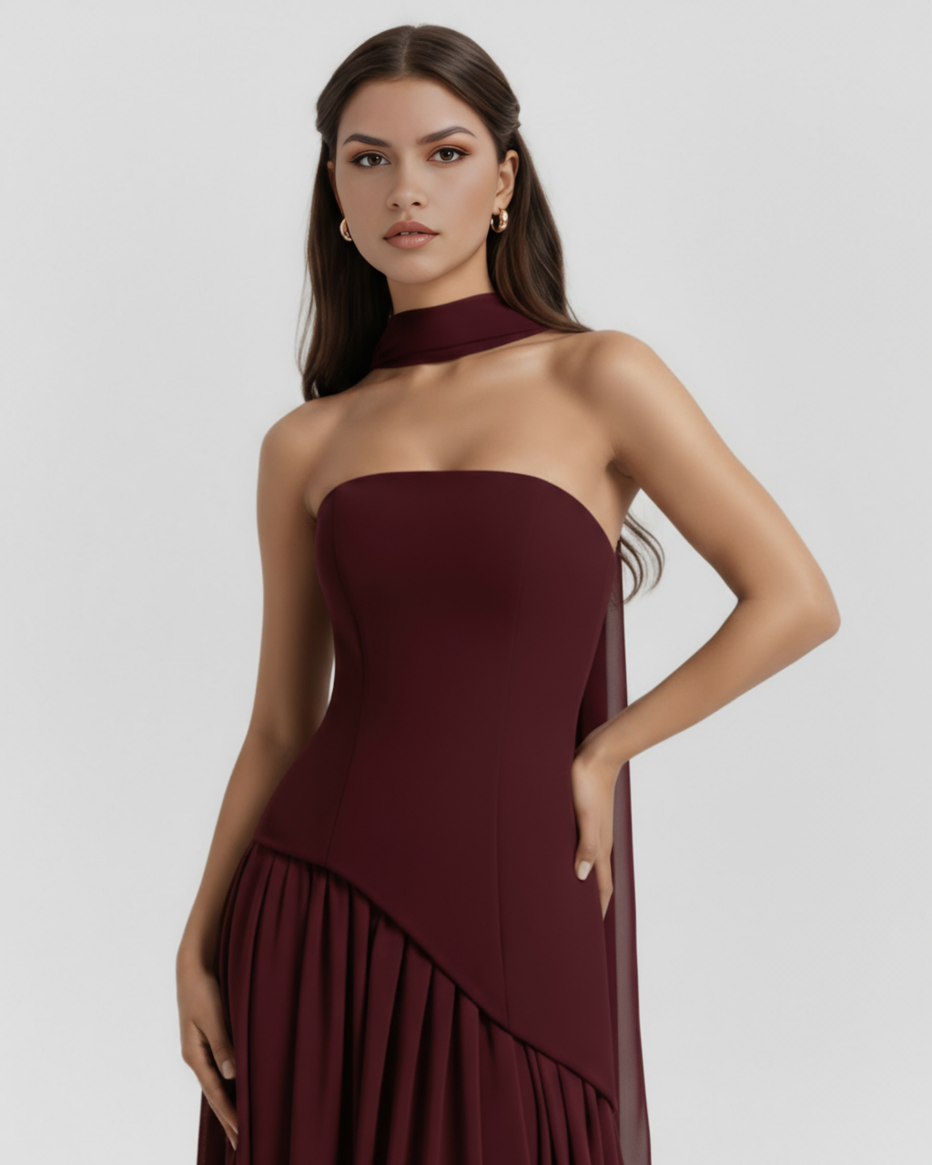 Serena Maxi Dress in burgundy