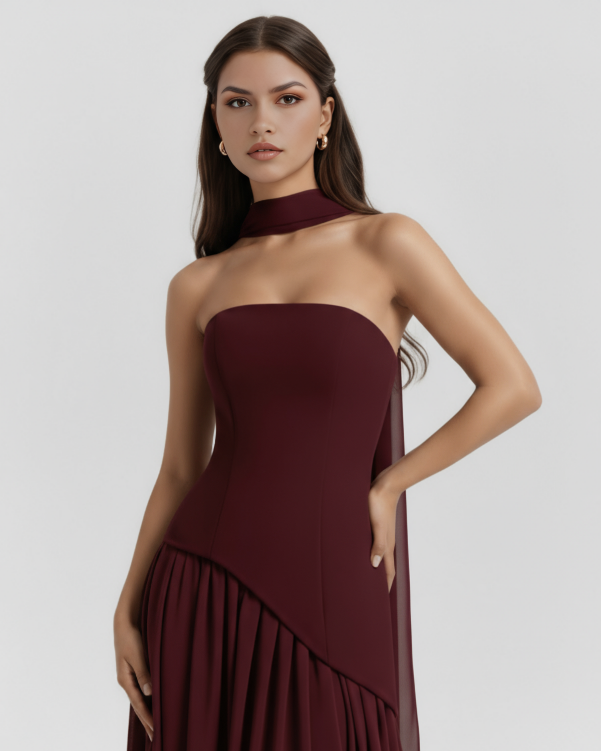 Serena Maxi Dress in burgundy