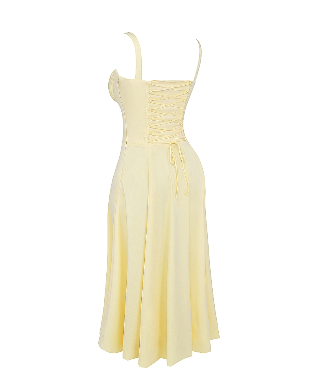 Aurora Midi Dress in light yellow