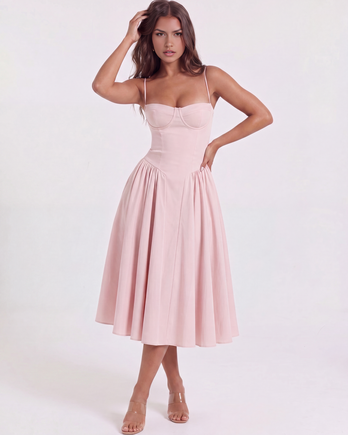 Francesca Midi Dress in light pink
