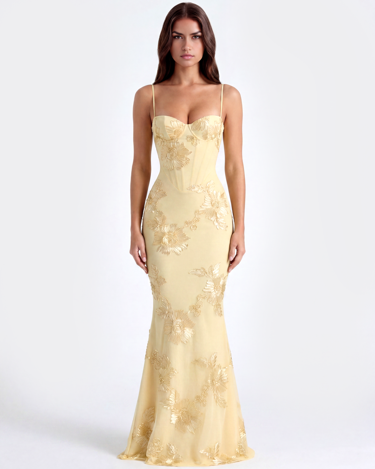 Celeste Maxi Dress in butter yellow