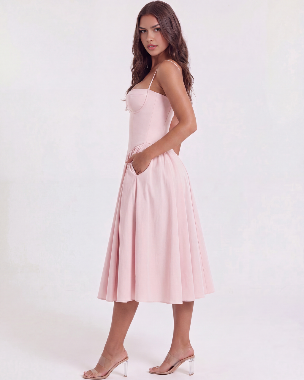 Francesca Midi Dress in light pink
