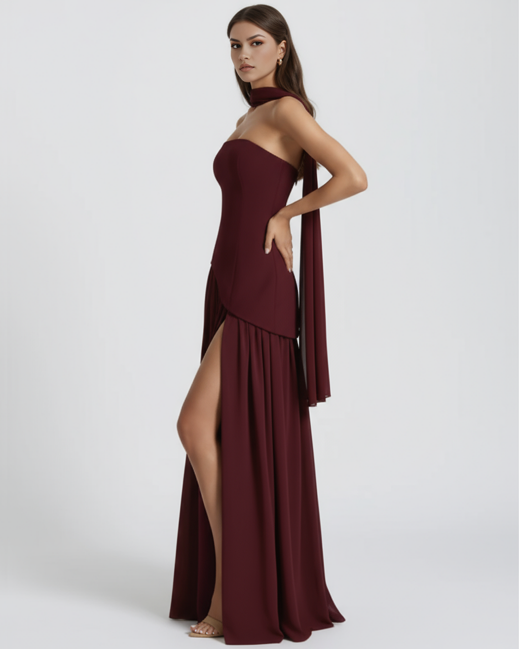 Serena Maxi Dress in burgundy