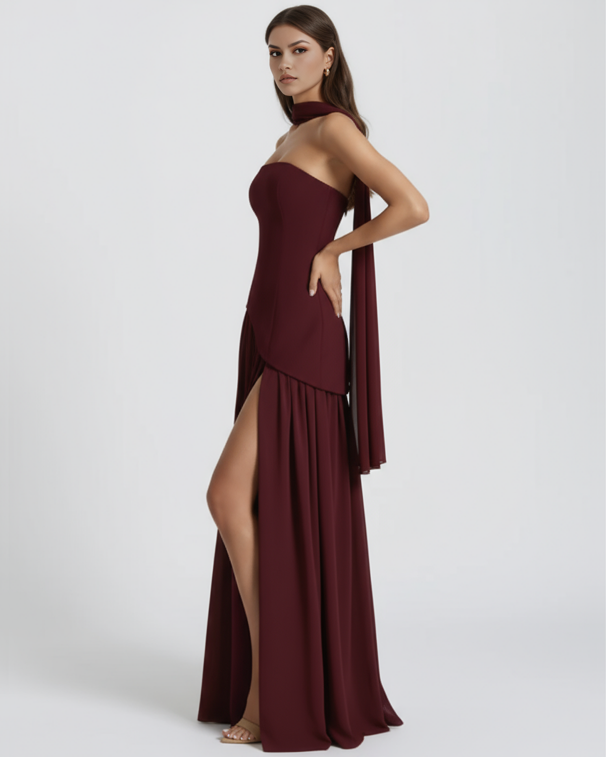 Serena Maxi Dress in burgundy
