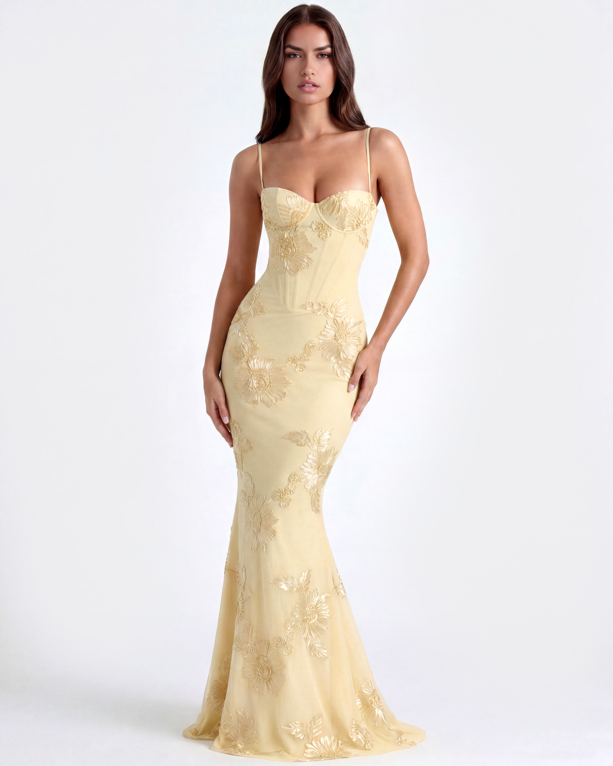 Celeste Maxi Dress in butter yellow
