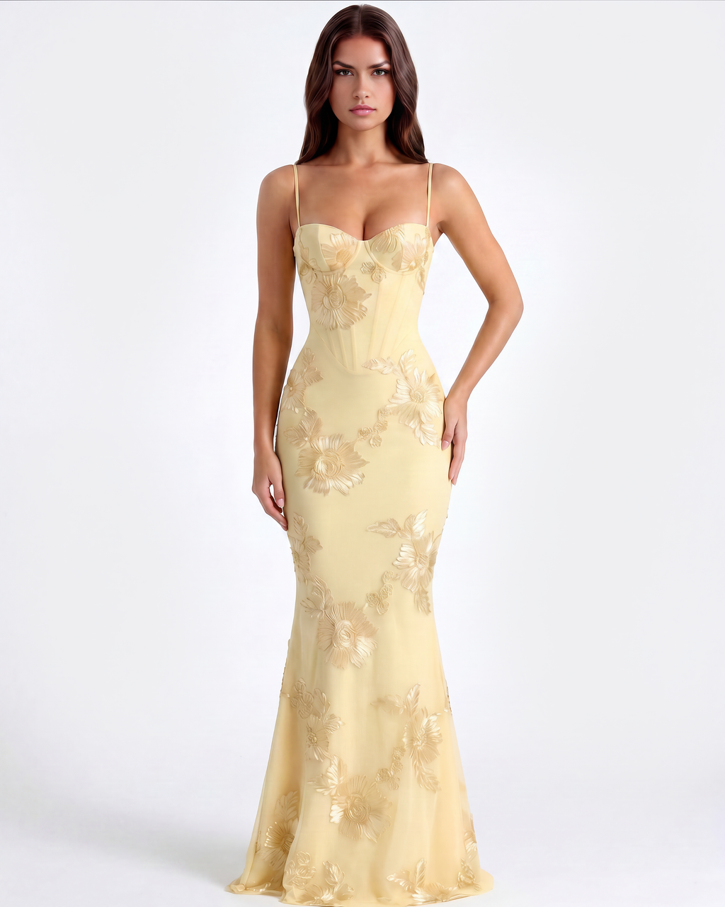 Celeste Maxi Dress in butter yellow