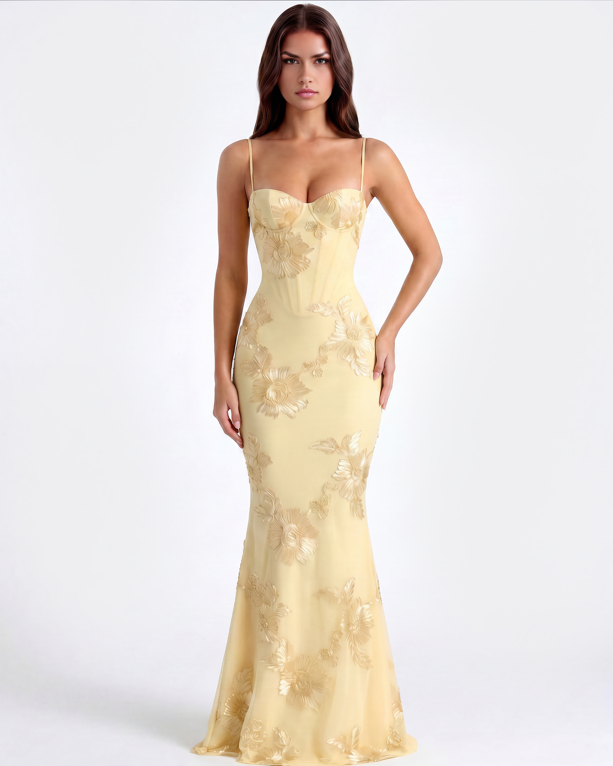 Celeste Maxi Dress in butter yellow
