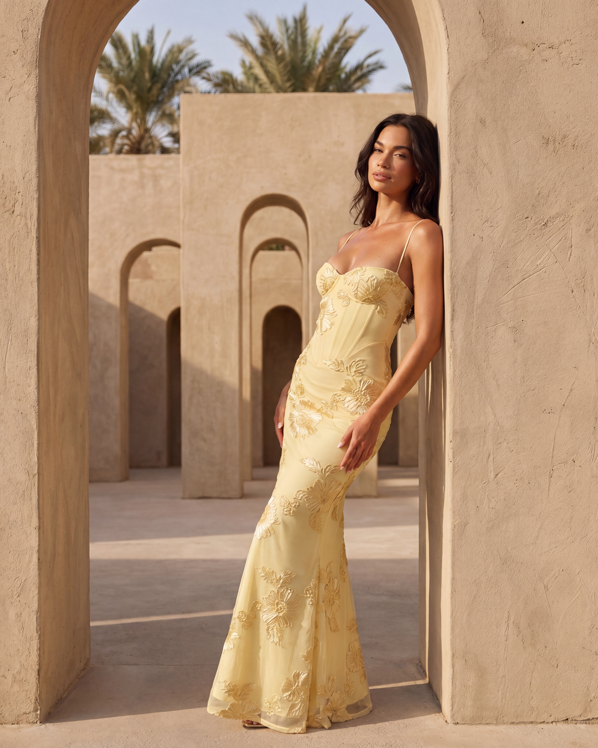 Celeste Maxi Dress in butter yellow