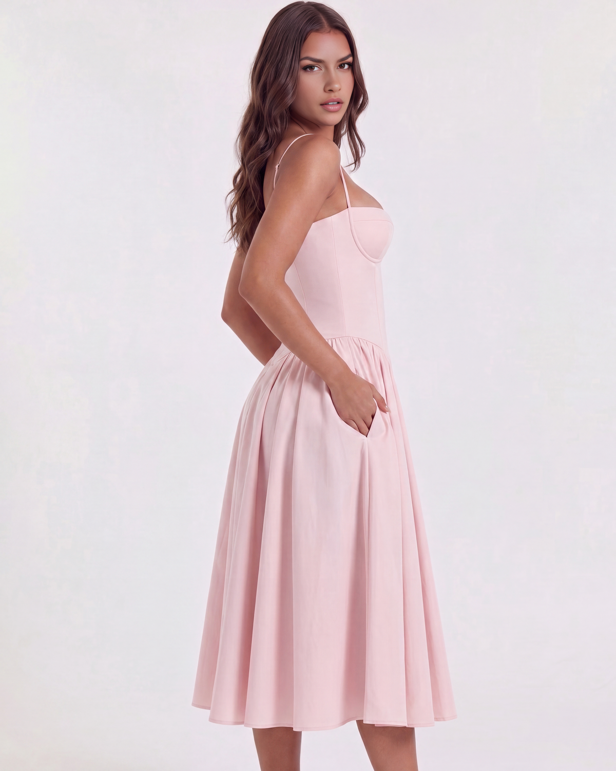 Francesca Midi Dress in light pink