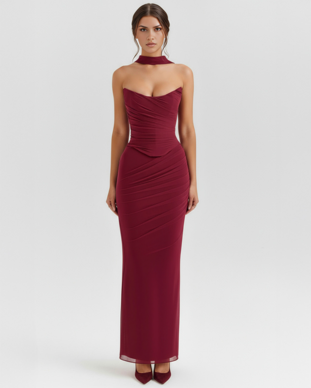 Malu Maxi Dress in burgundy