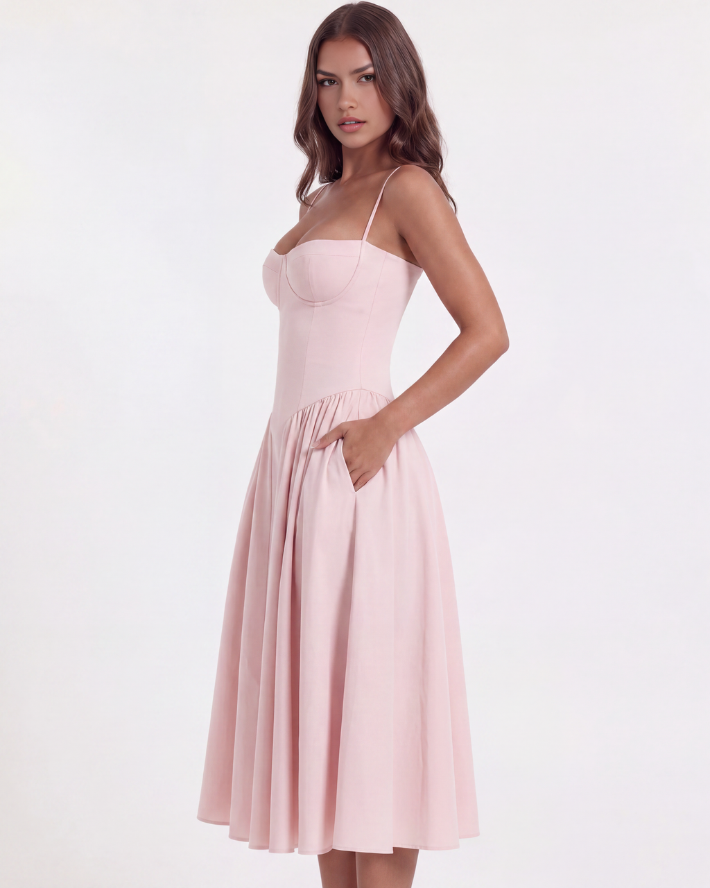 Francesca Midi Dress in light pink