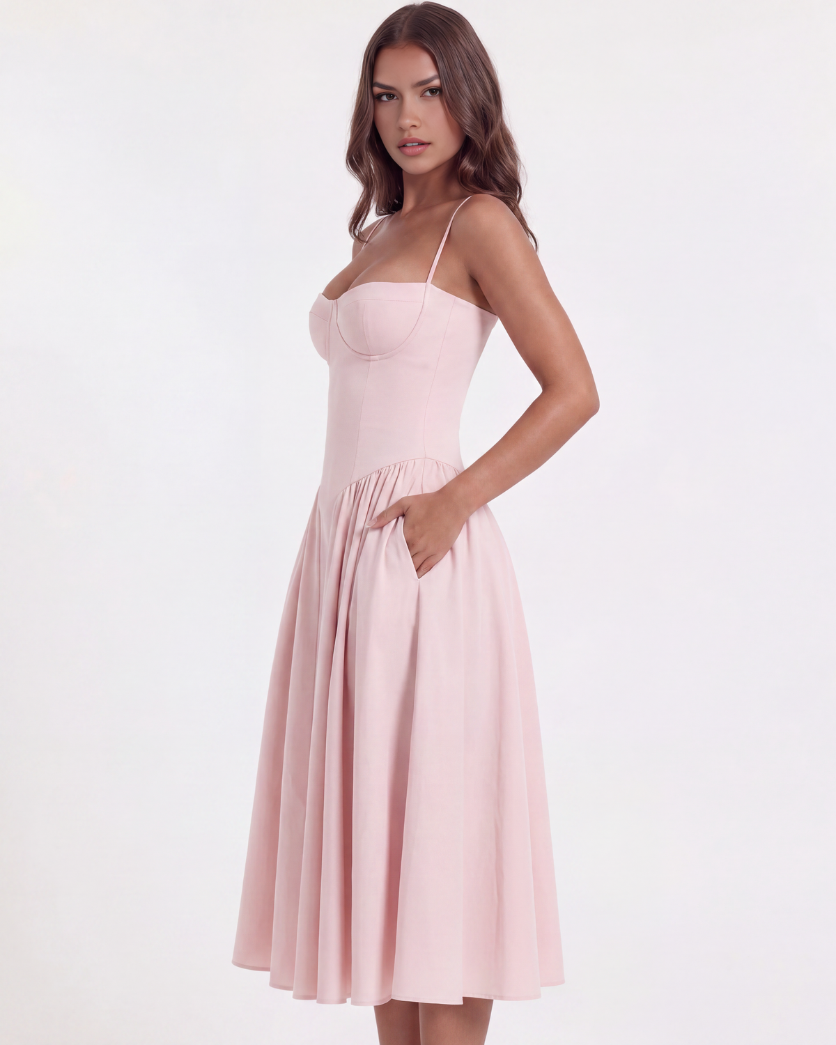 Francesca Midi Dress in light pink