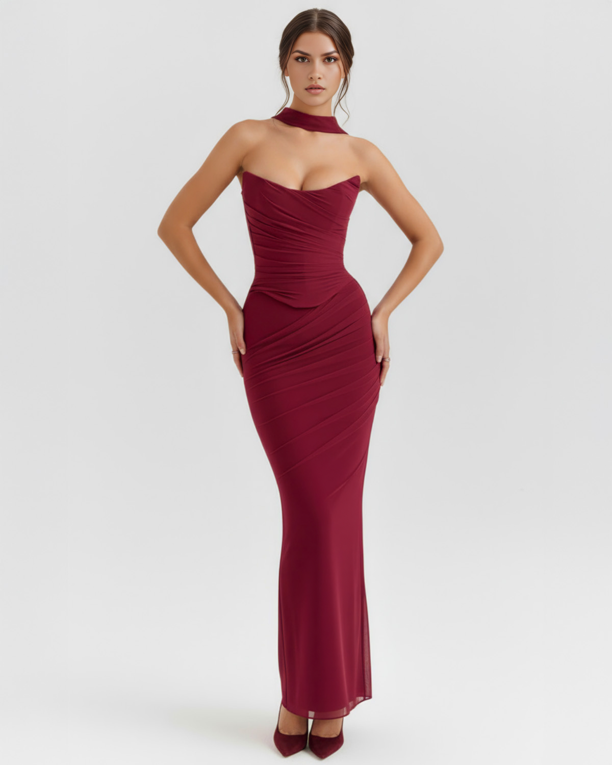 Malu Maxi Dress in burgundy
