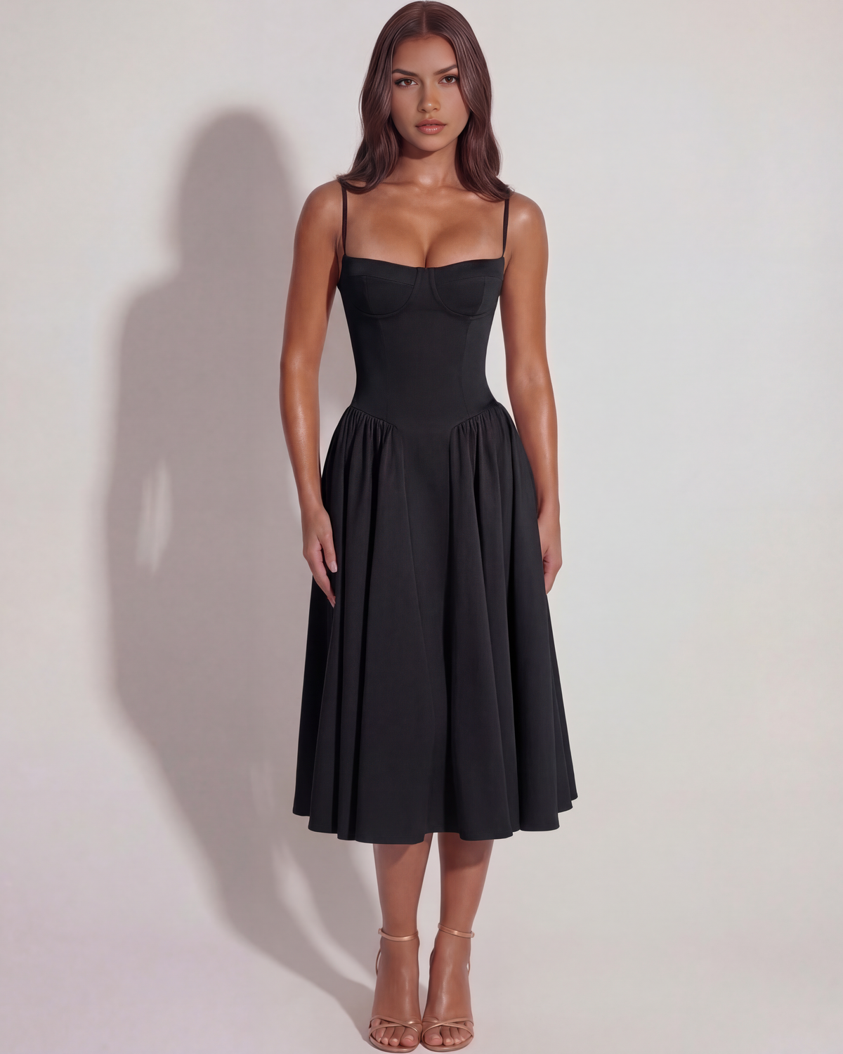 Francesca Midi Dress in black