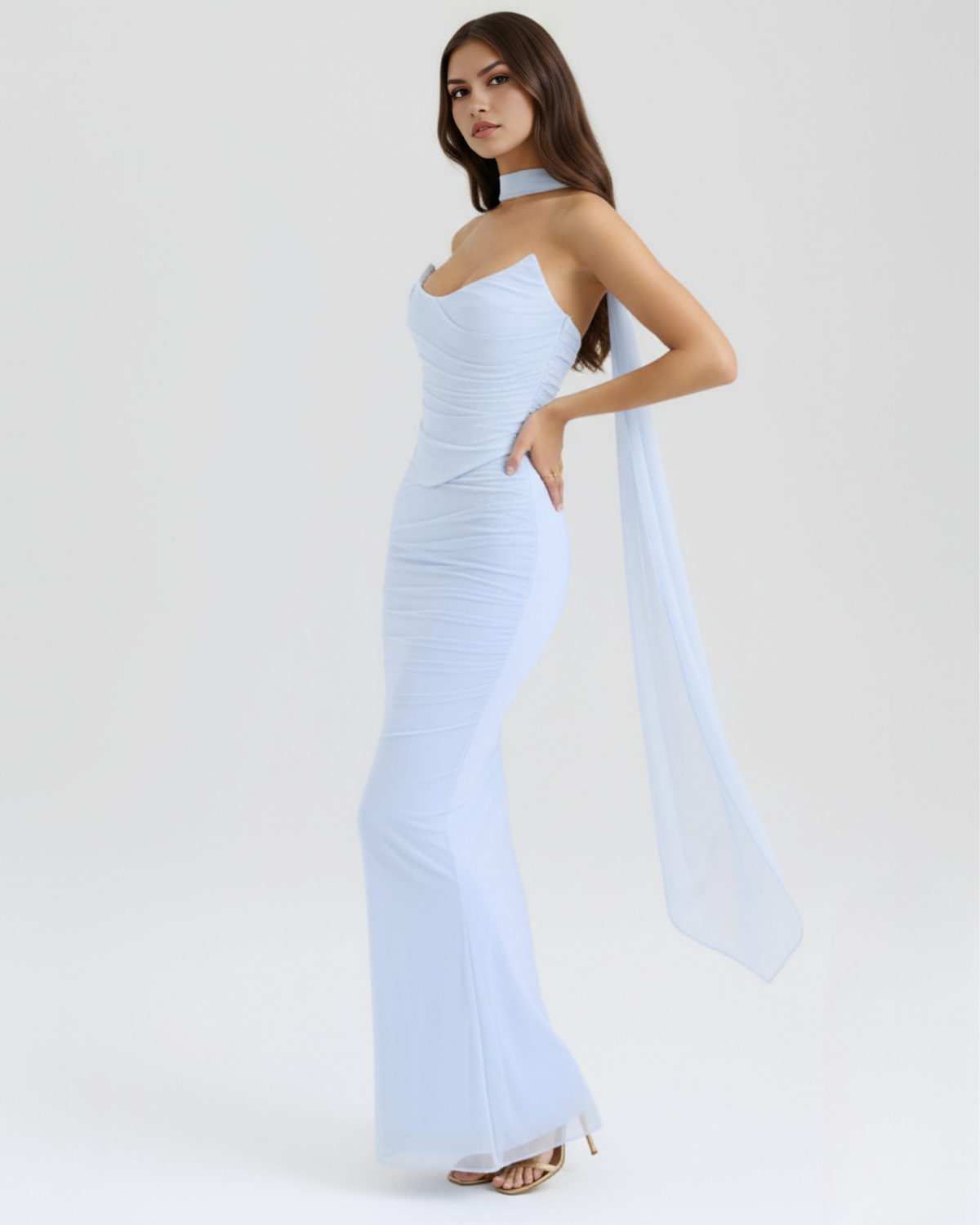 Malu Maxi Dress in baby blue