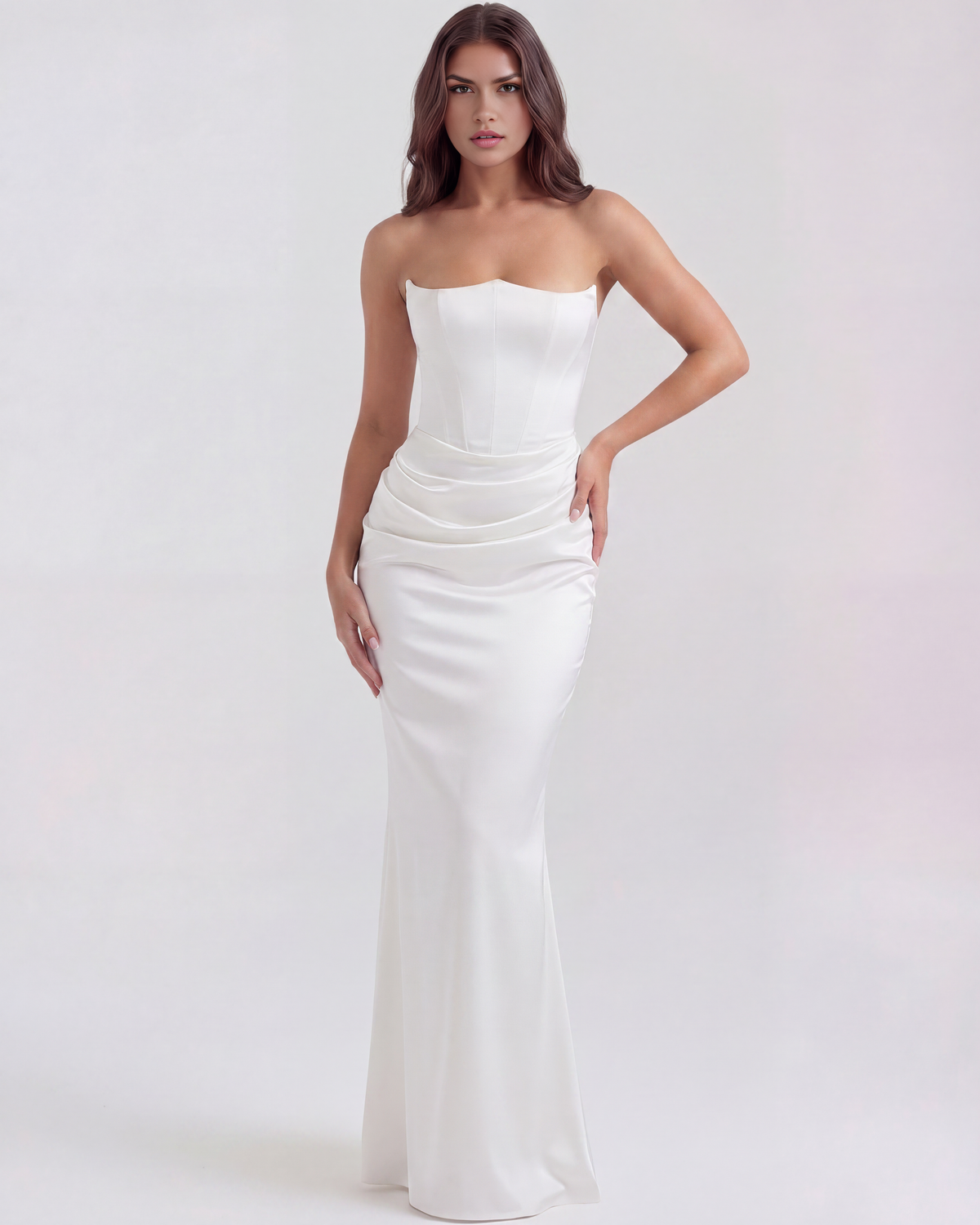 Rosalind Midi Dress in white