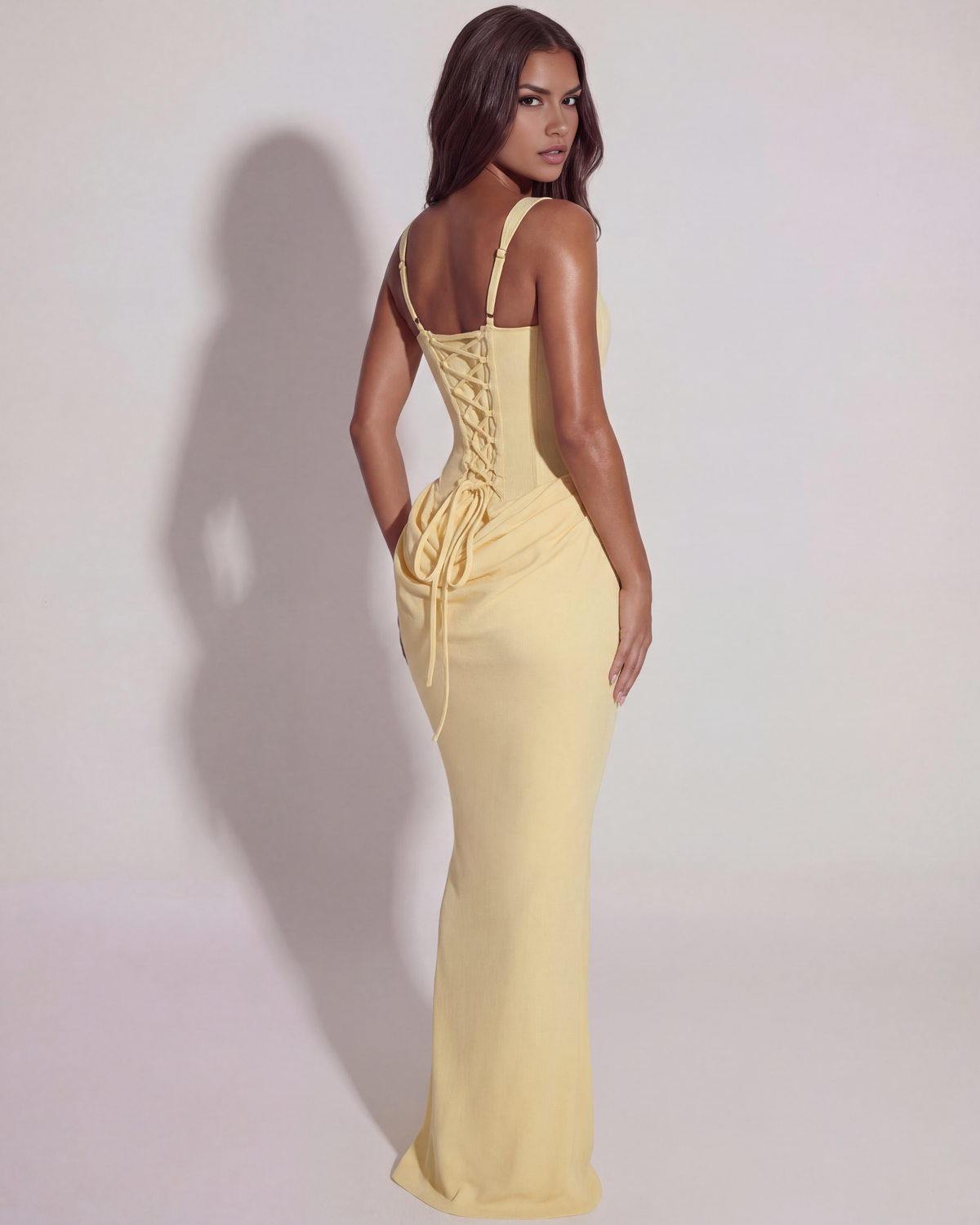 Eleonora Maxi Dress in butter yellow