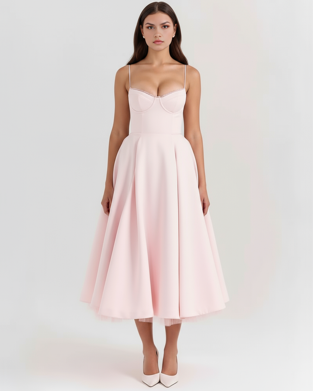 Selene Midi Dress in blush pink