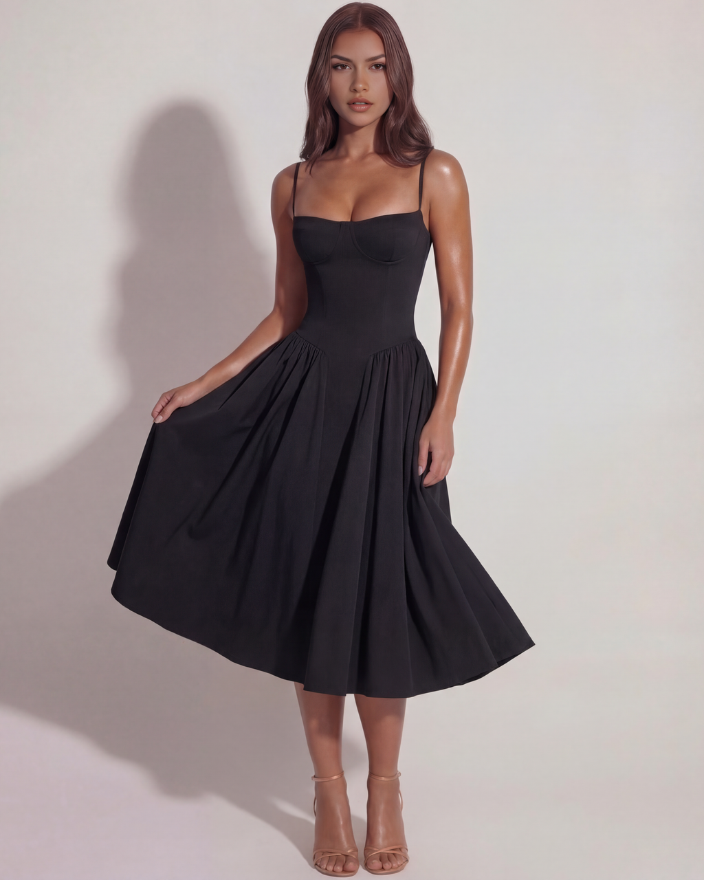Francesca Midi Dress in black