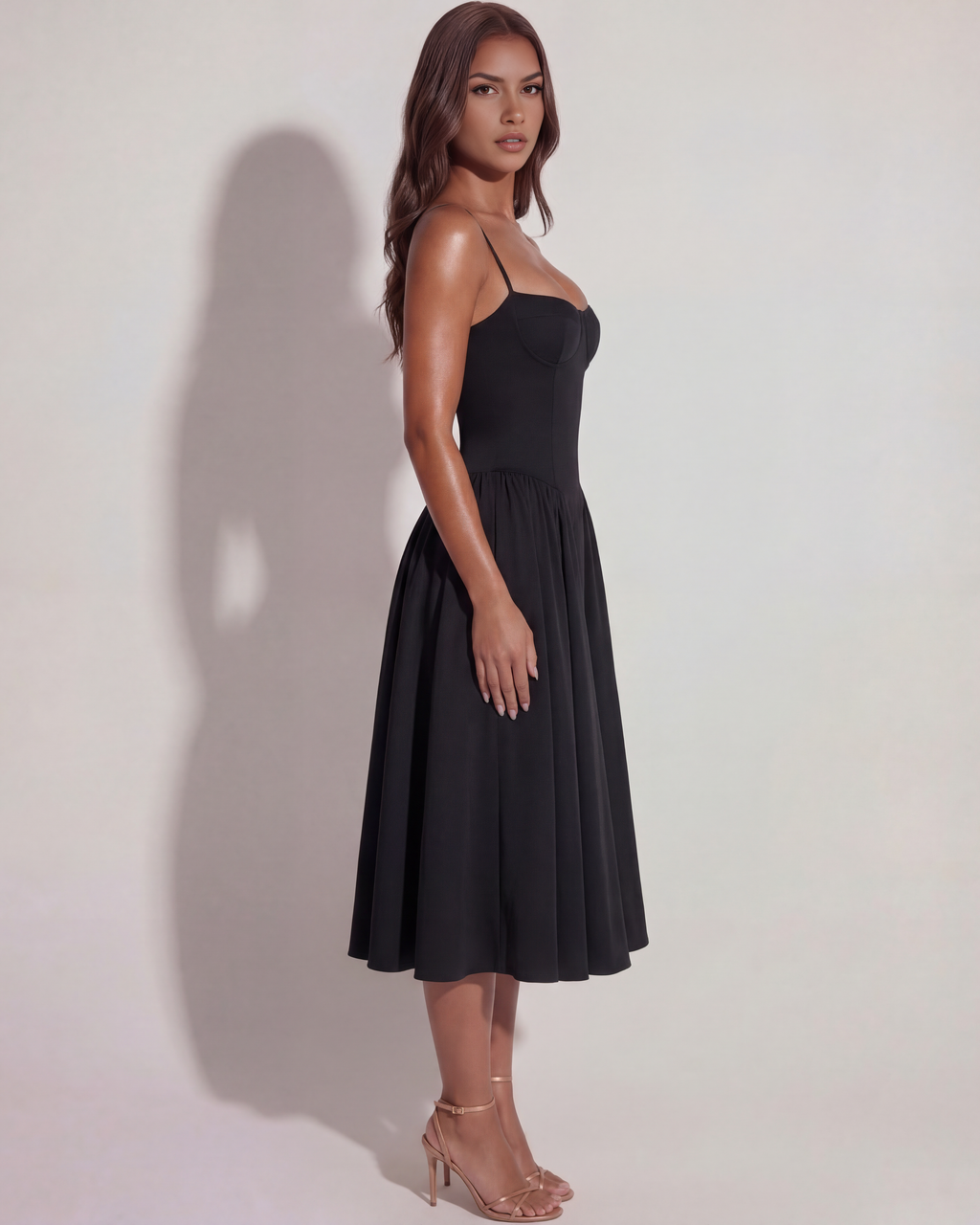 Francesca Midi Dress in black