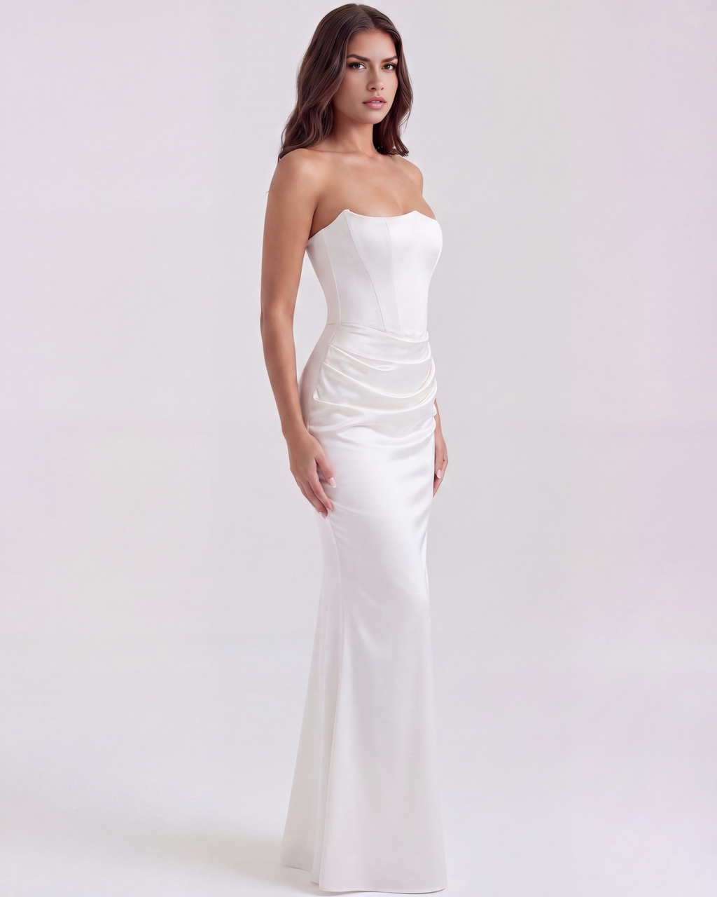 Rosalind Midi Dress in white