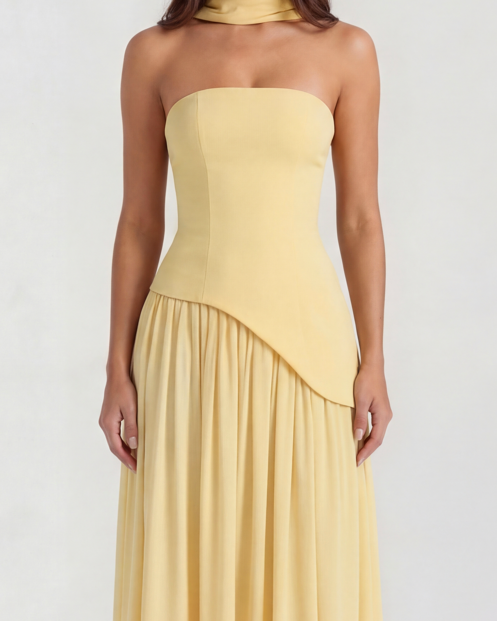 Serena Maxi Dress in butter yellow