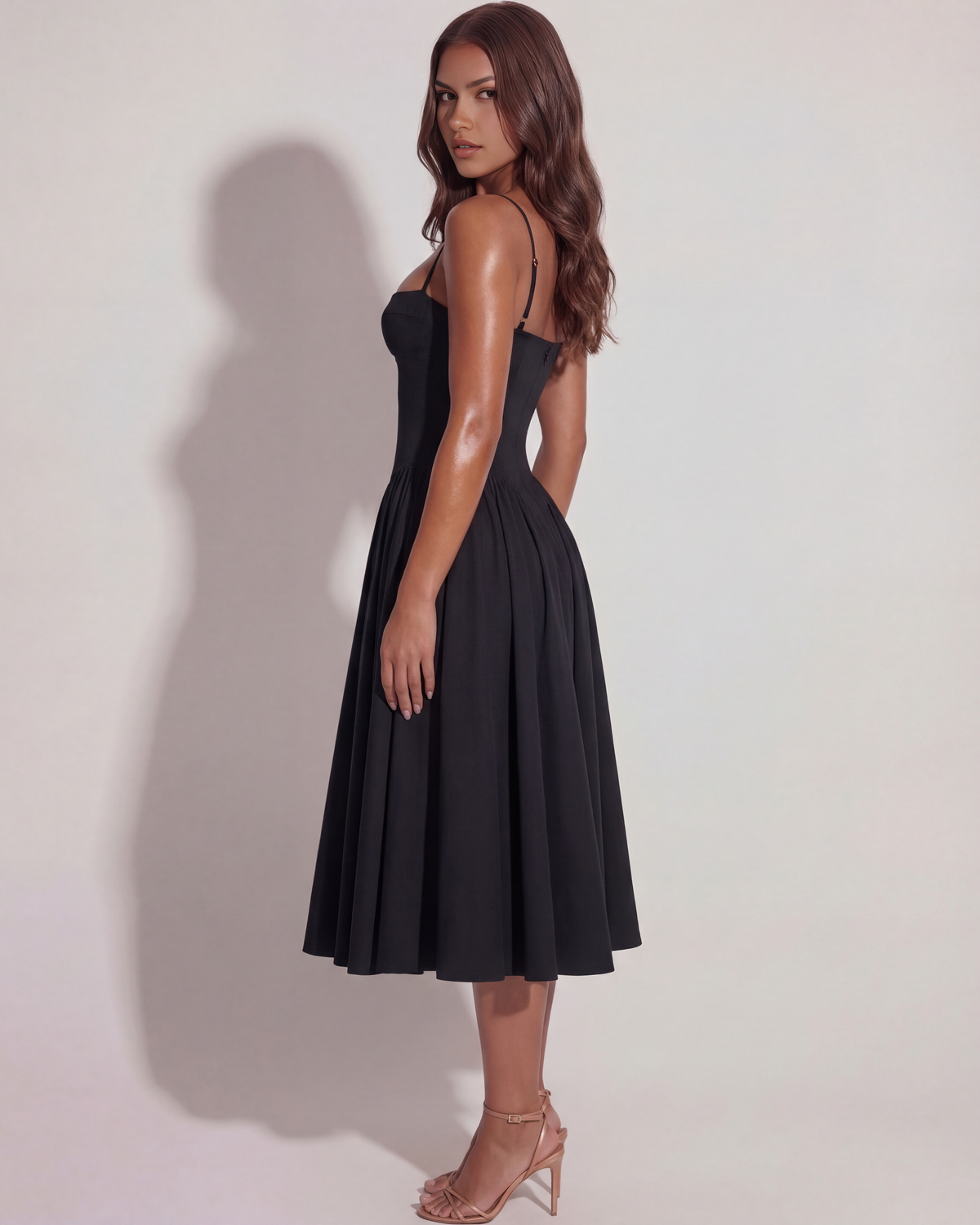 Francesca Midi Dress in black