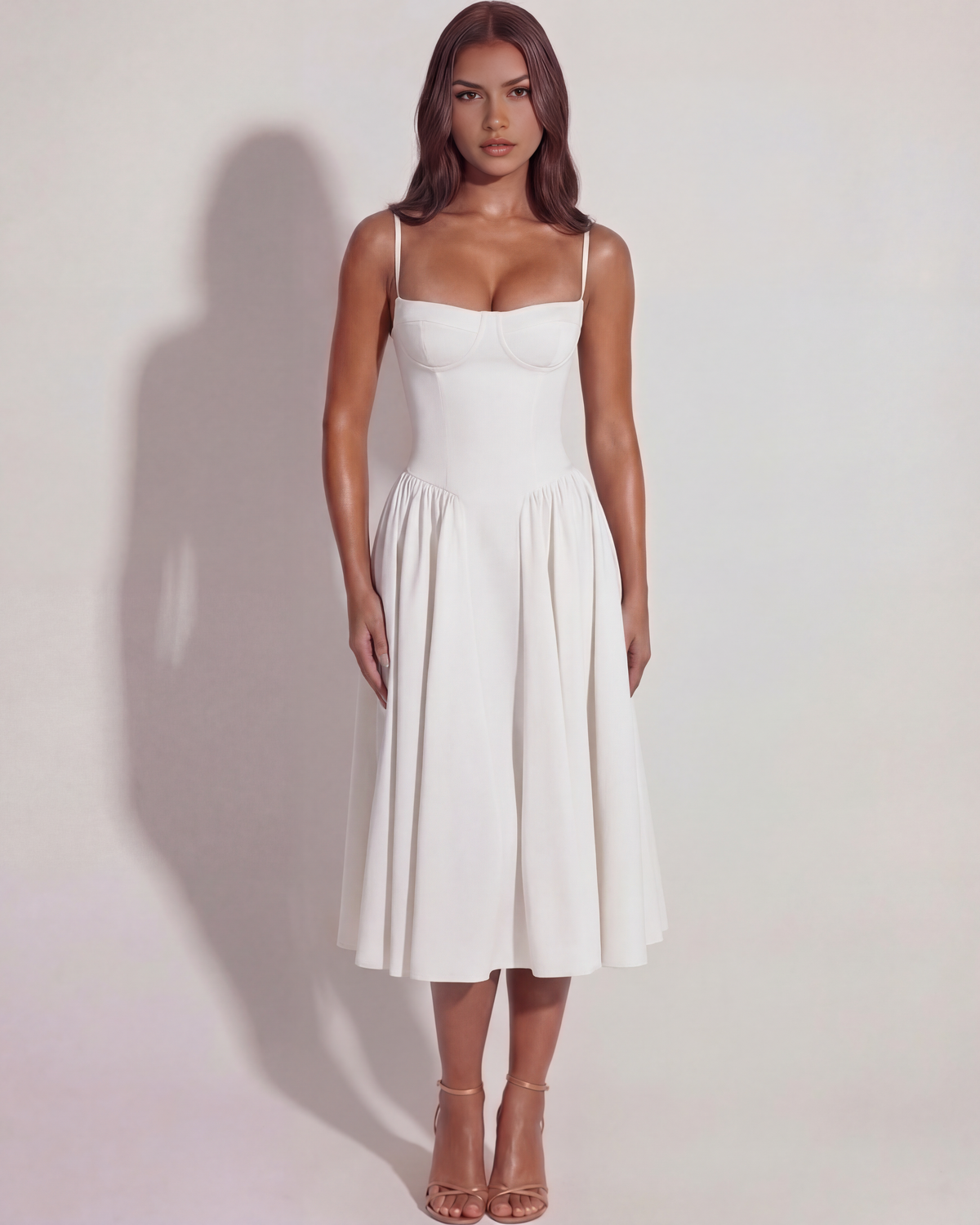 Francesca Midi Dress in white