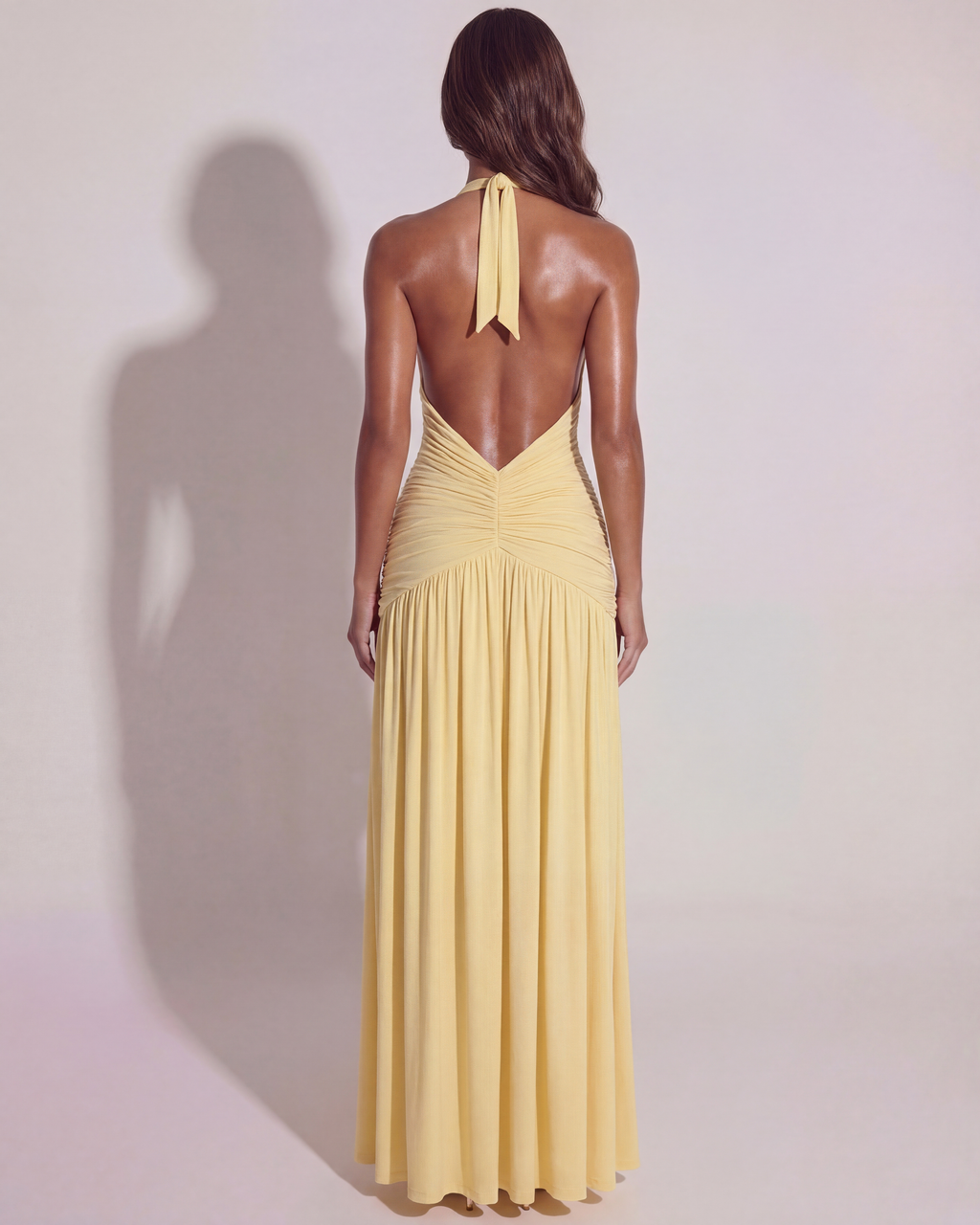 Alba Maxi Dress in butter yellow