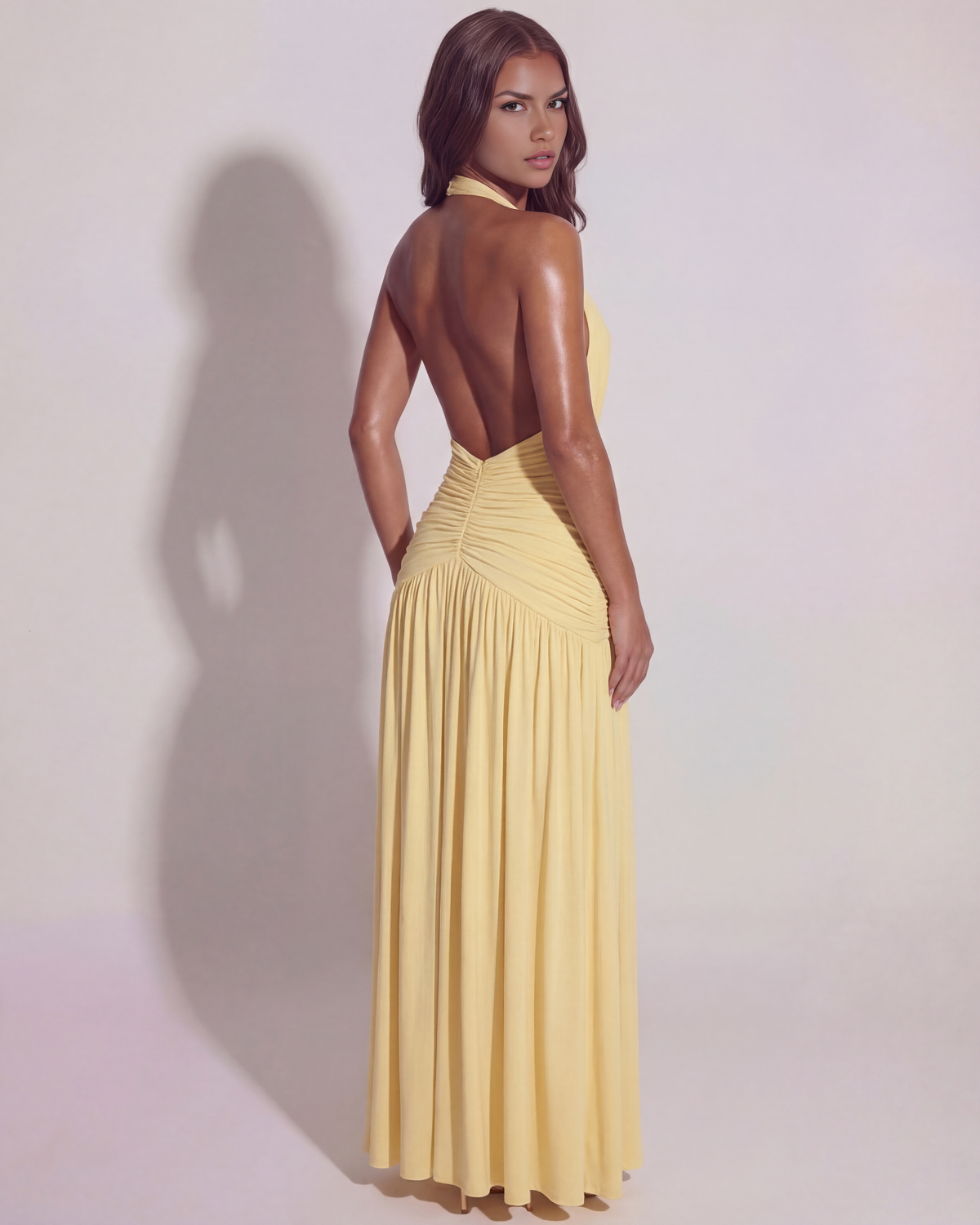 Alba Maxi Dress in butter yellow