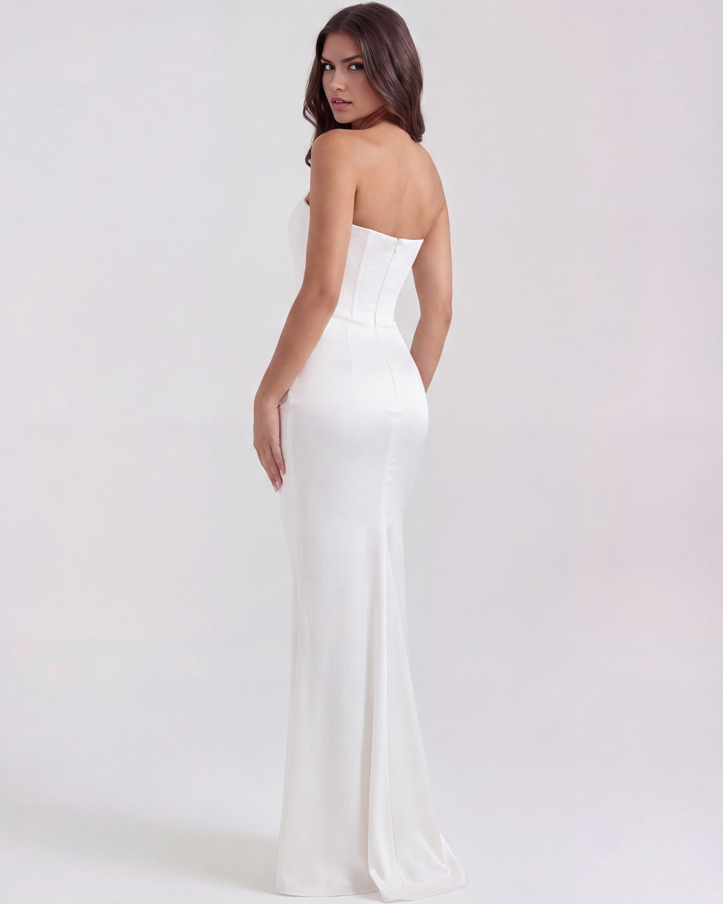 Rosalind Midi Dress in white