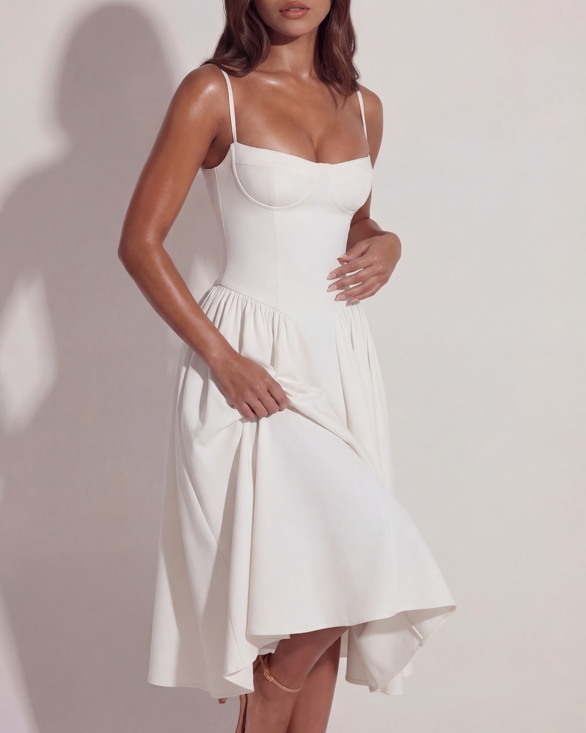 Francesca Midi Dress in white