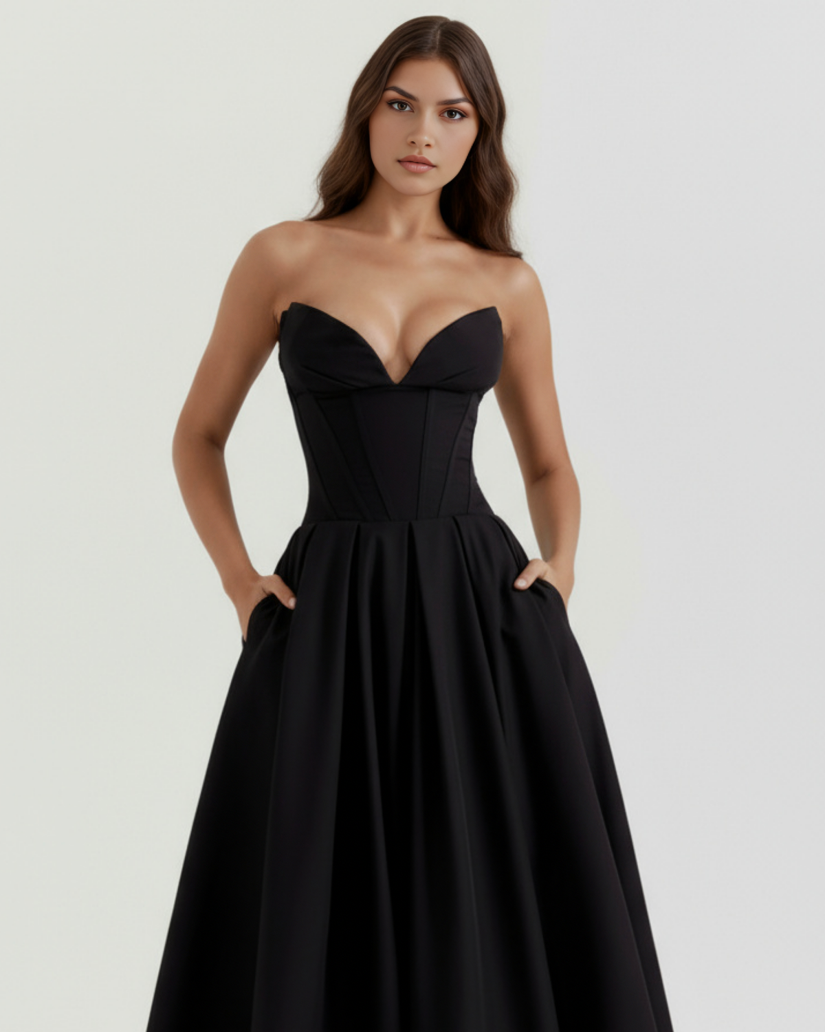Amalfi Midi Dress in black