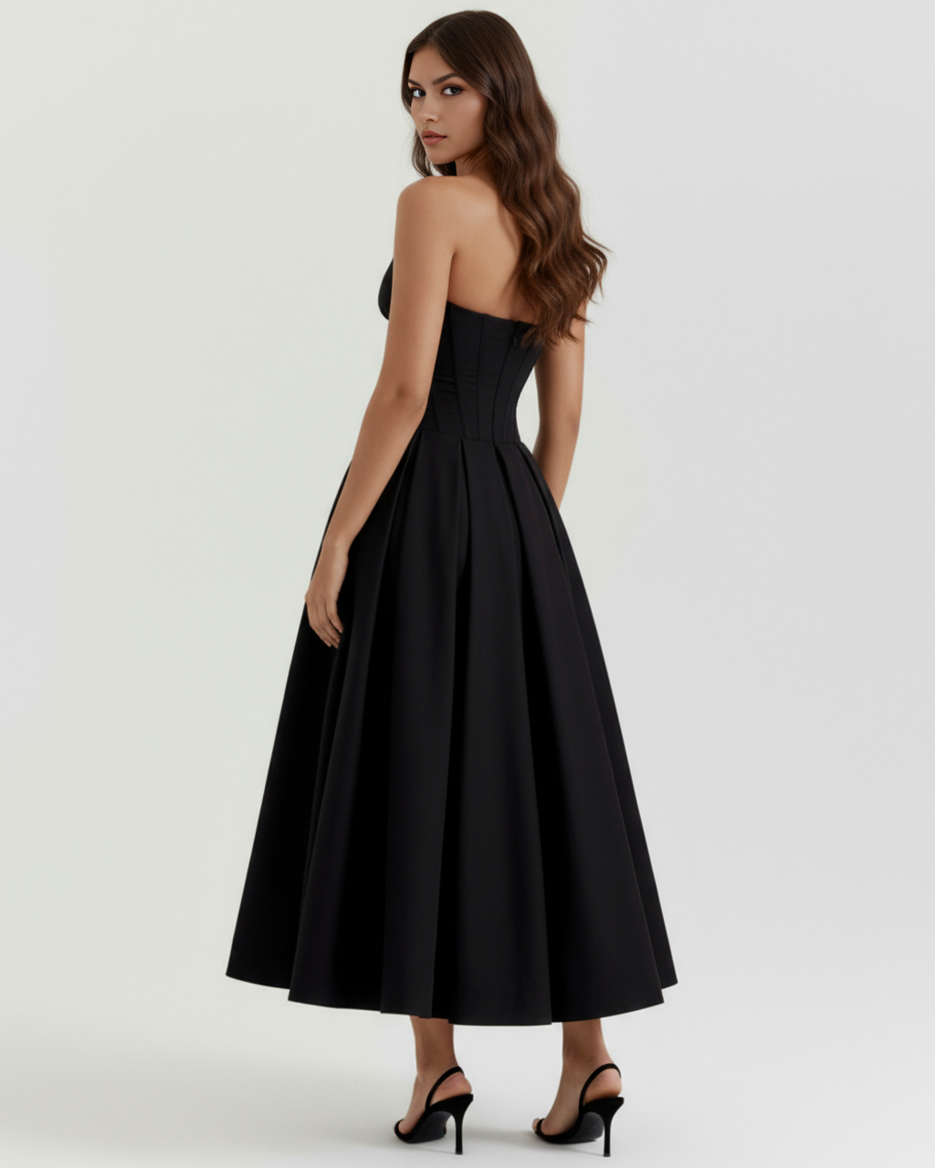 Amalfi Midi Dress in black