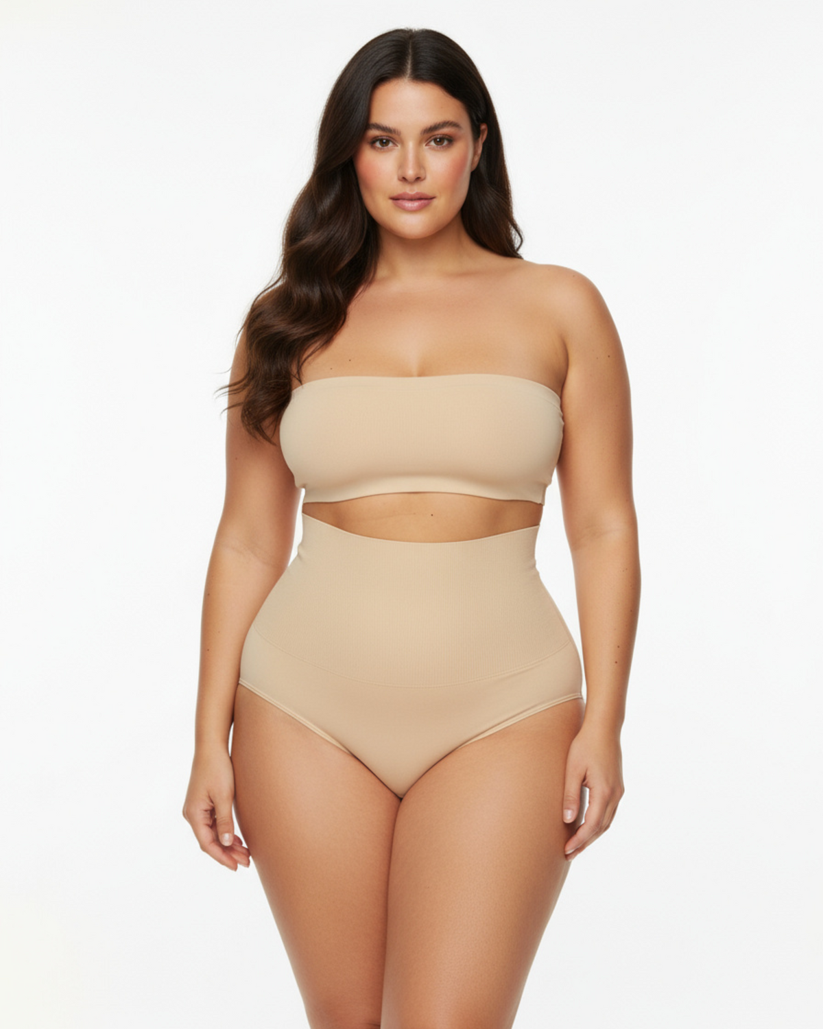 High-Waisted Thong in beige