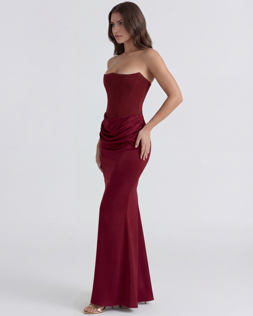 Rosalind Maxi Dress in burgundy