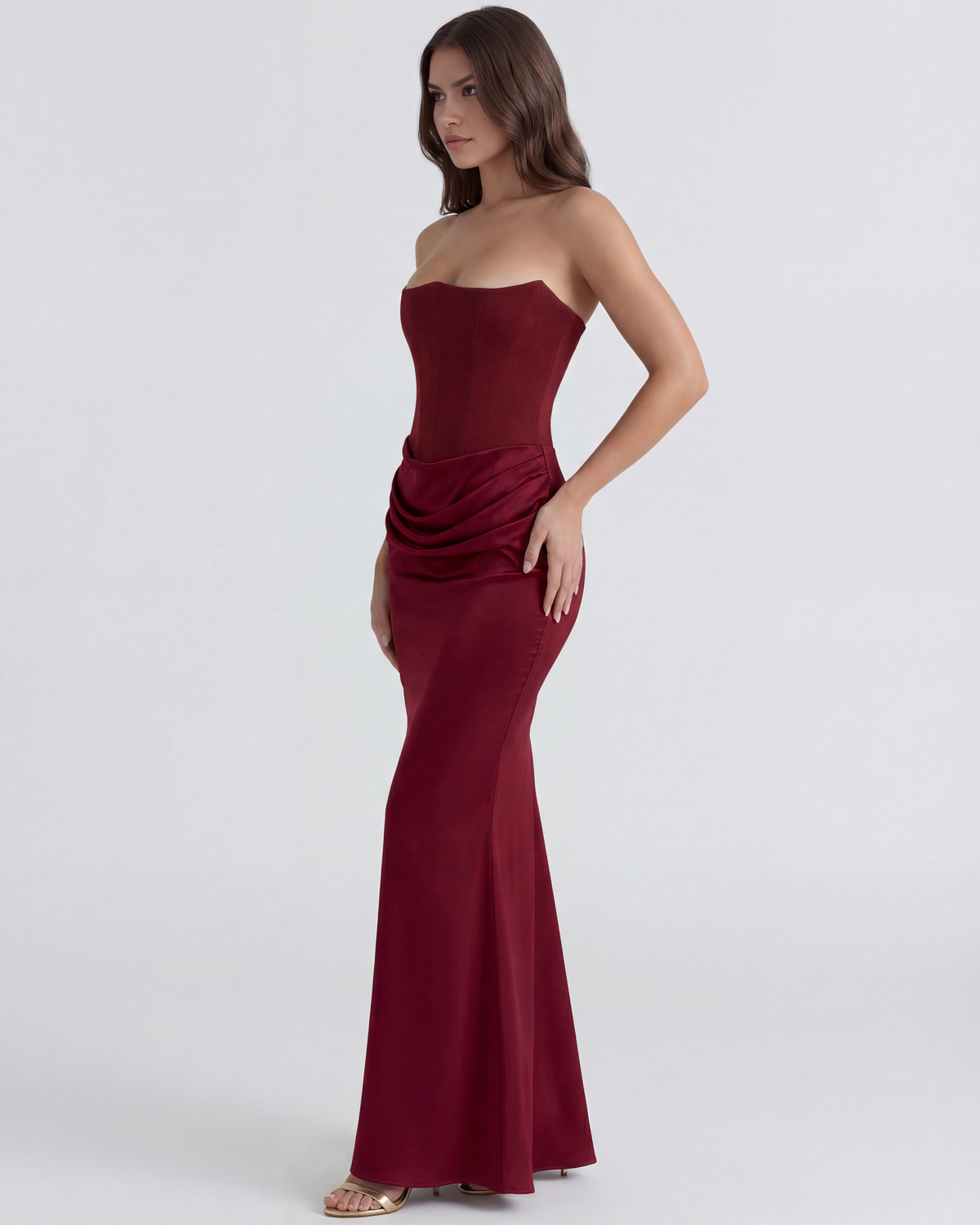 Rosalind Maxi Dress in burgundy