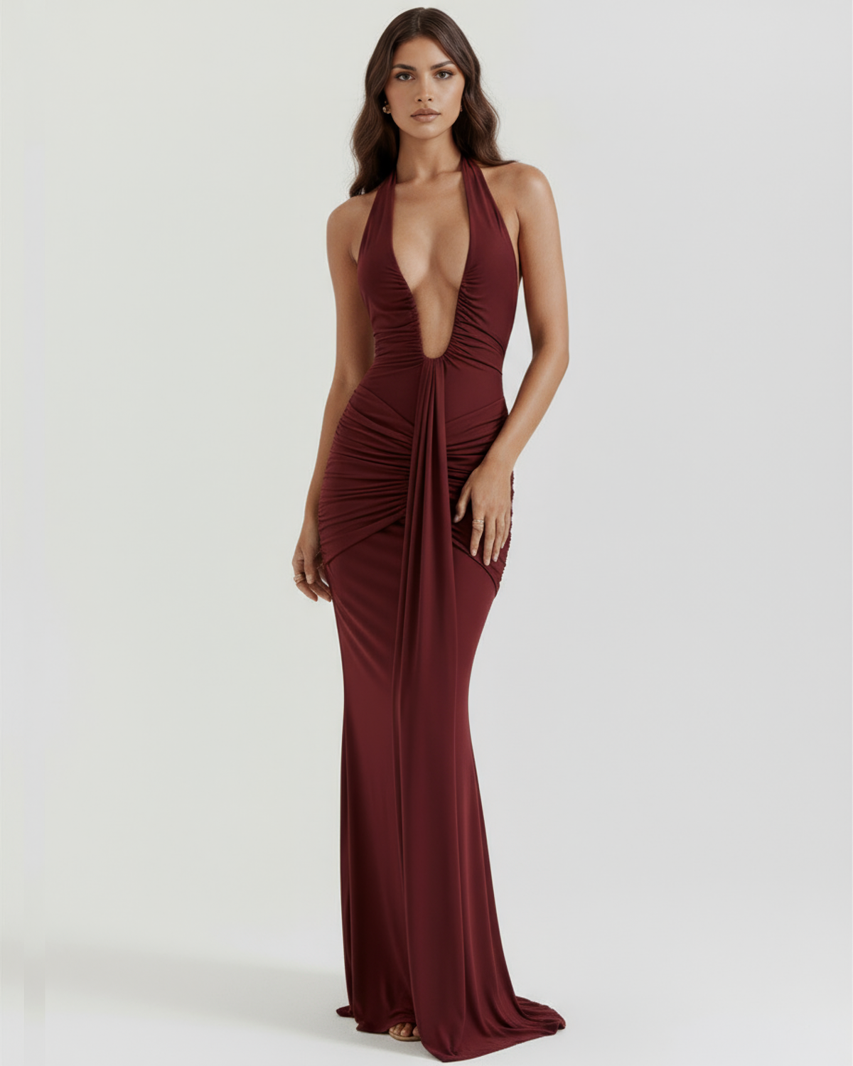 Ariel Maxi Dress in burgundy