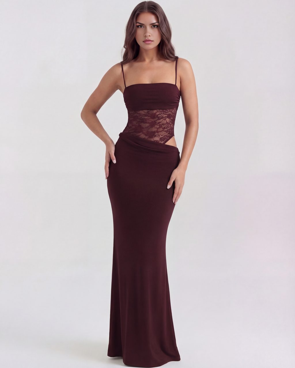Valeria Maxi Dress in burgundy