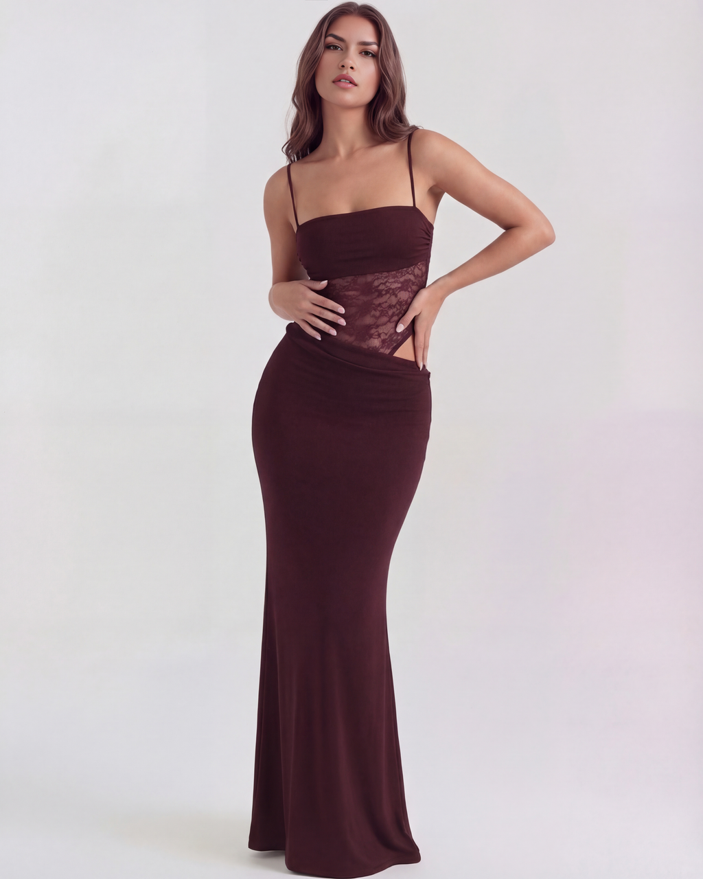 Valeria Maxi Dress in burgundy