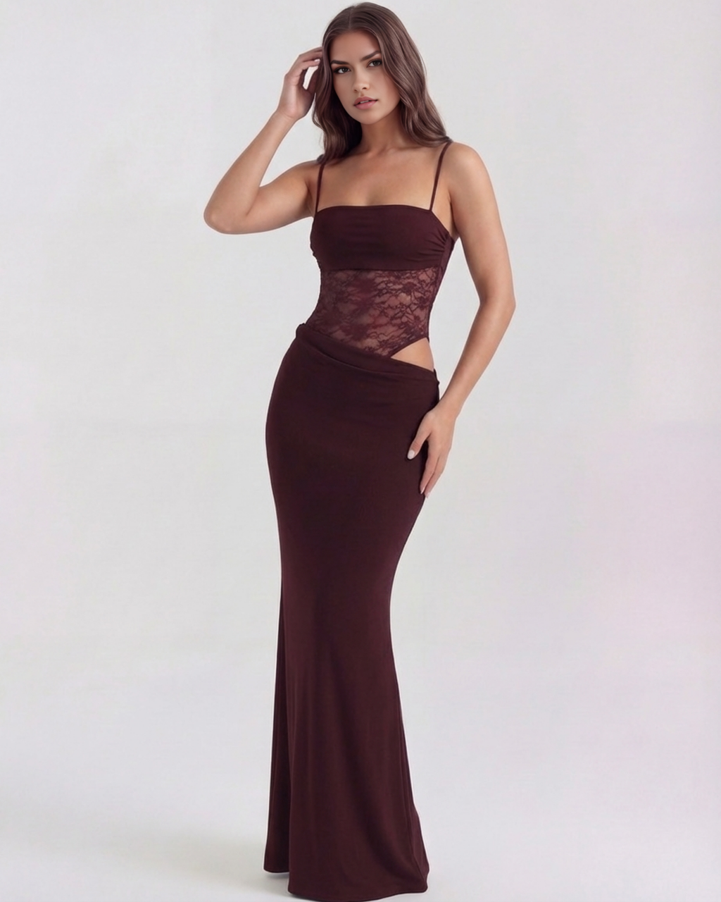 Valeria Maxi Dress in burgundy