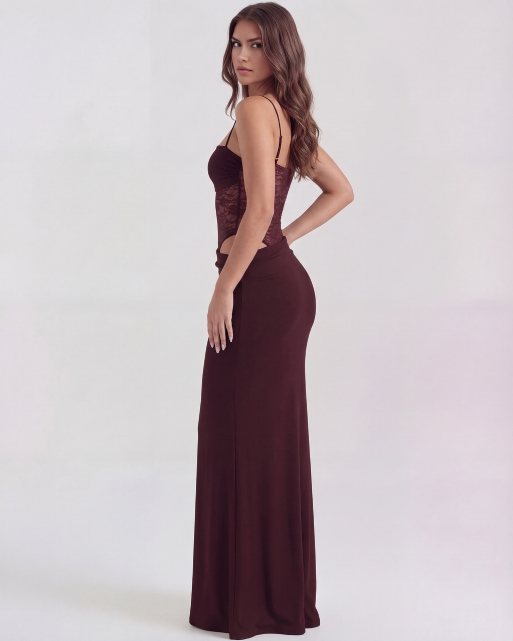 Valeria Maxi Dress in burgundy