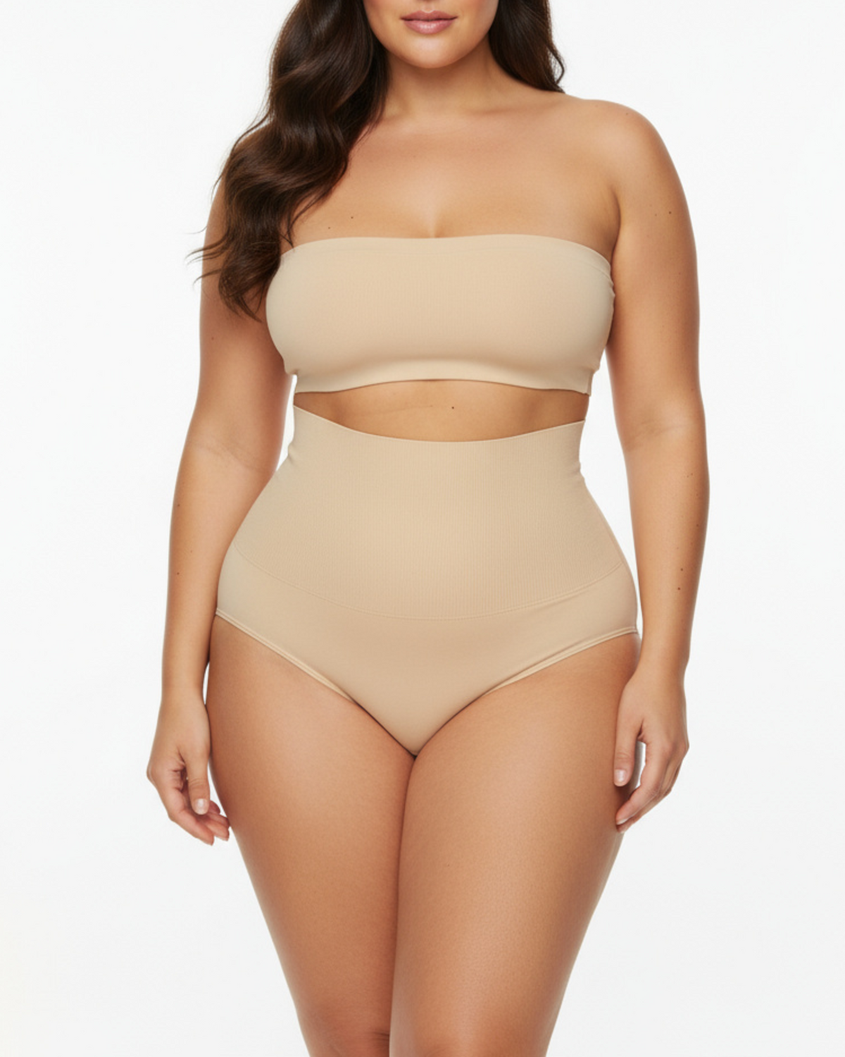 High-Waisted Thong in beige