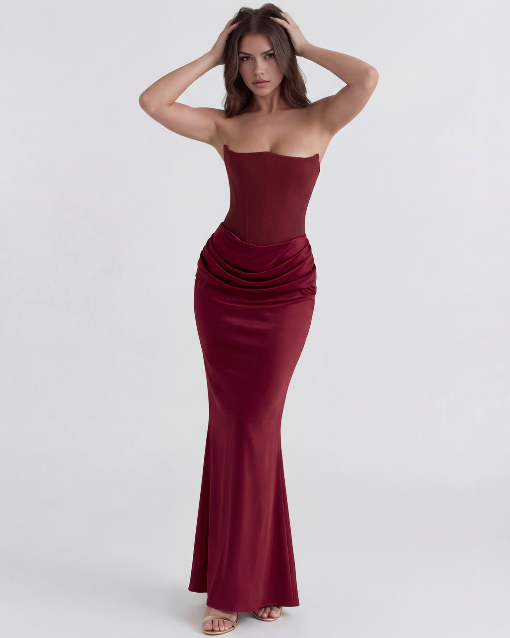 Rosalind Maxi Dress in burgundy