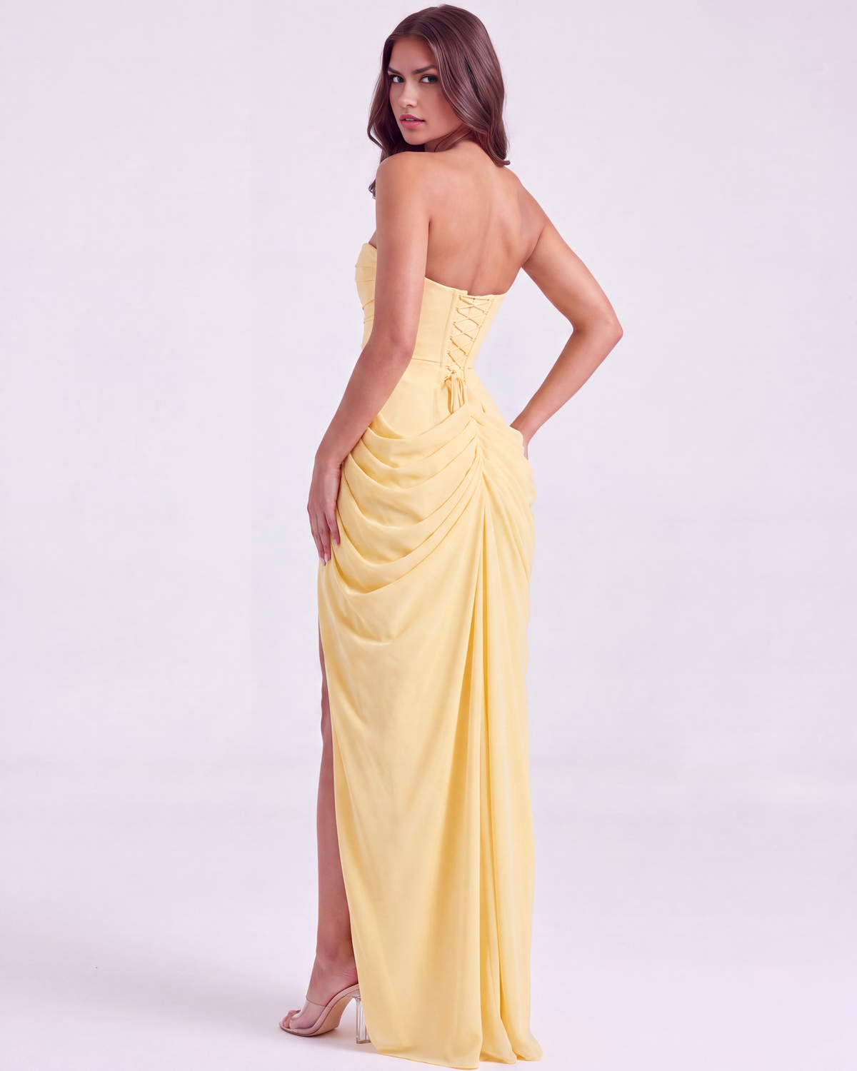 Charlotte Maxi Dress in butter yellow