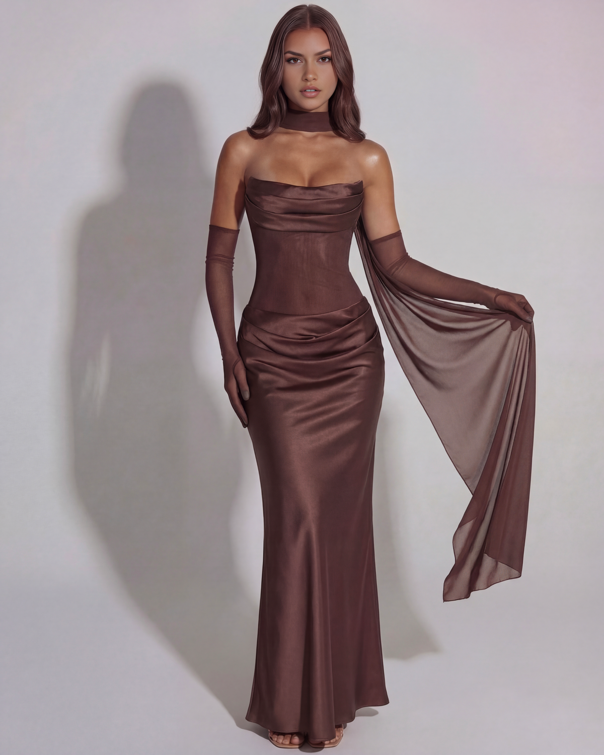 Vittoria Maxi Dress in brown